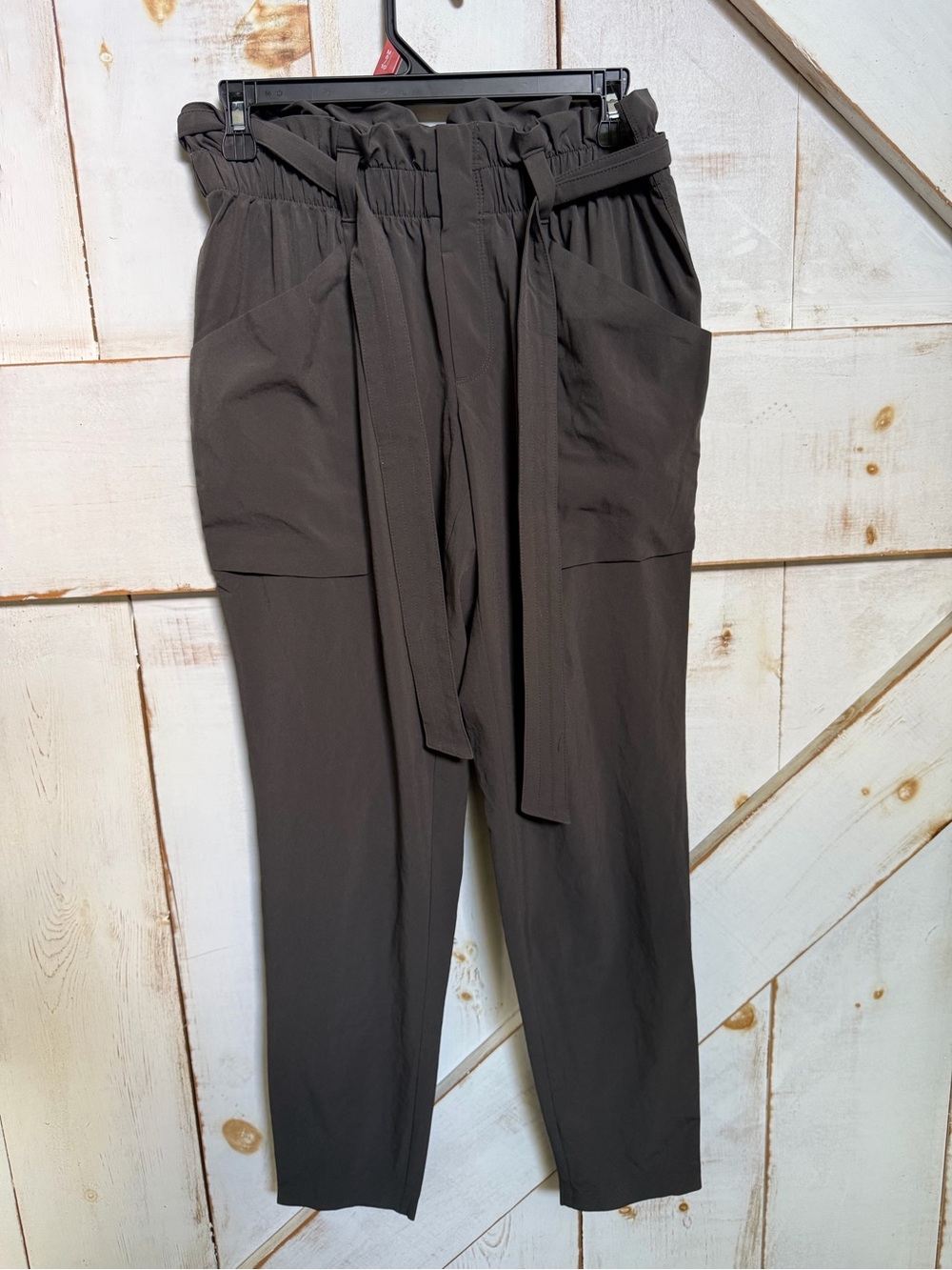Athleta Dark Brown Paperbag Waist Tie Pants